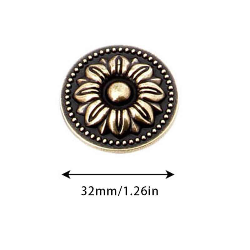 Mgoodoo 5 Pcs Vintage Flower Cabinet Knobs, Antique Bronze Drawer Pulls, Flower Shape Dresser Knobs for Furniture Cabinet Drawer,Dresser, Cupboard, Kitchen Cabinets - Image 4